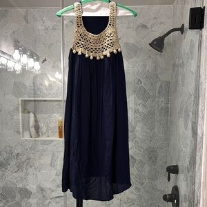 Lilly Pulitzer Navy and Gold Dress